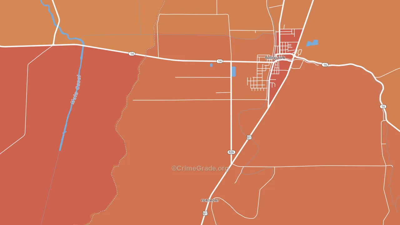 Egremont, MS Map of Murder Rates