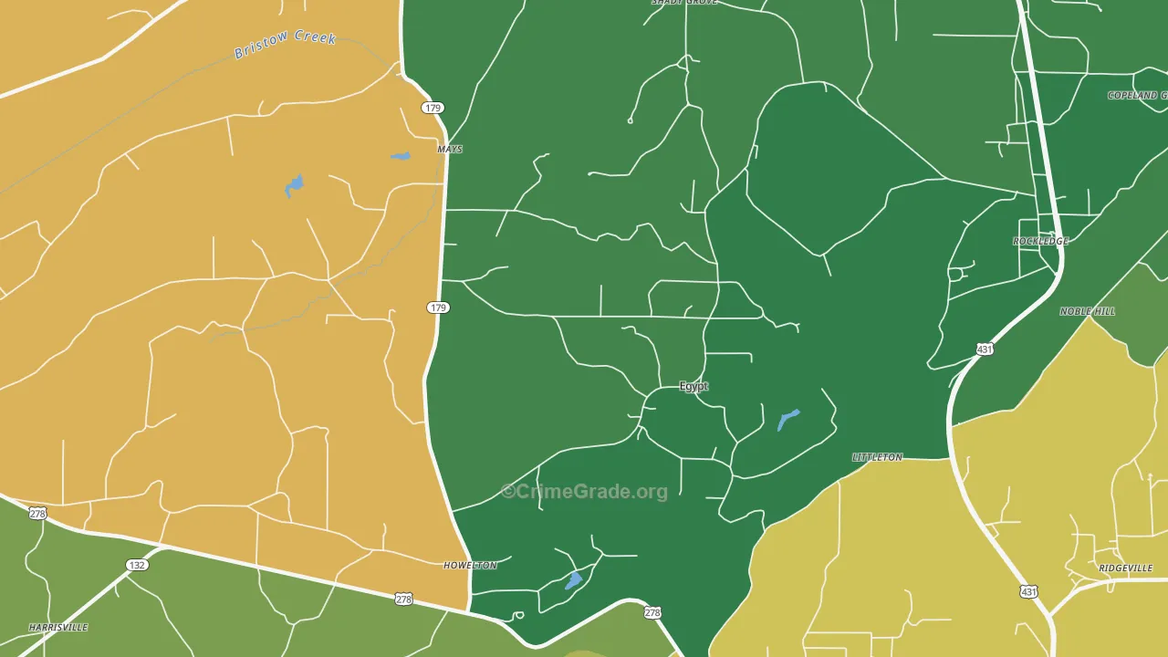 Egypt, AL Map of Murder Rates