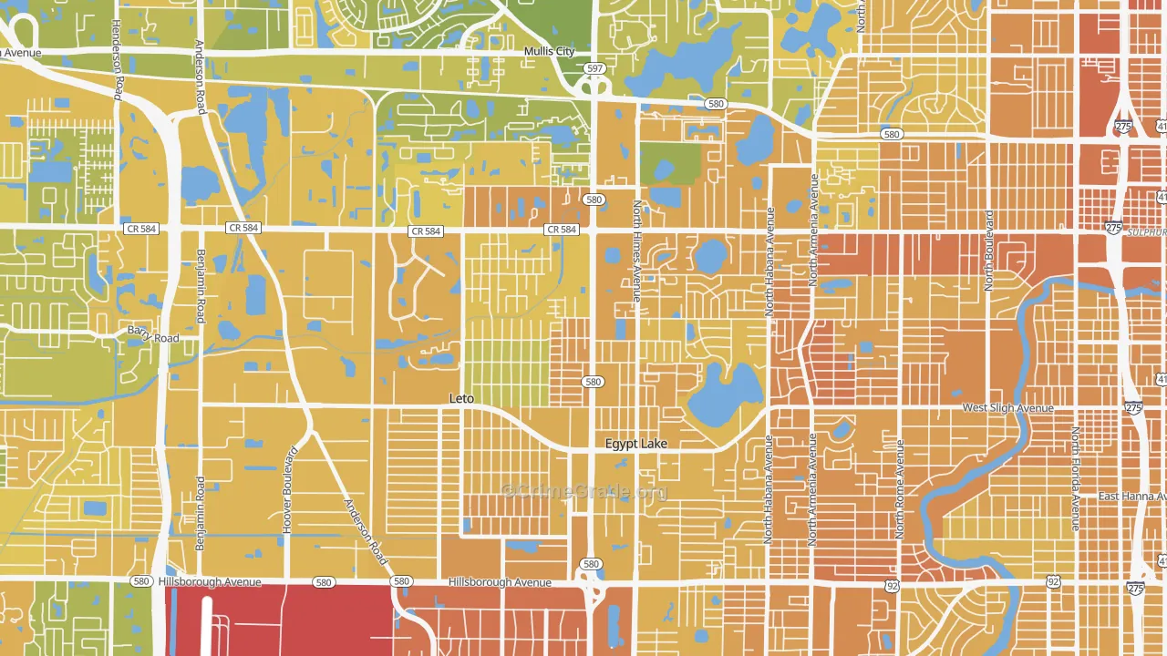 Egypt Lake-Leto, FL Map of Murder Rates