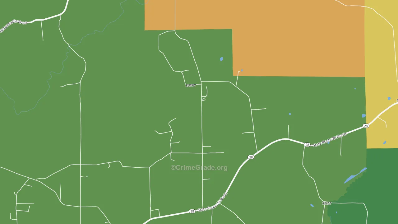 Egypt, PA Map of Murder Rates