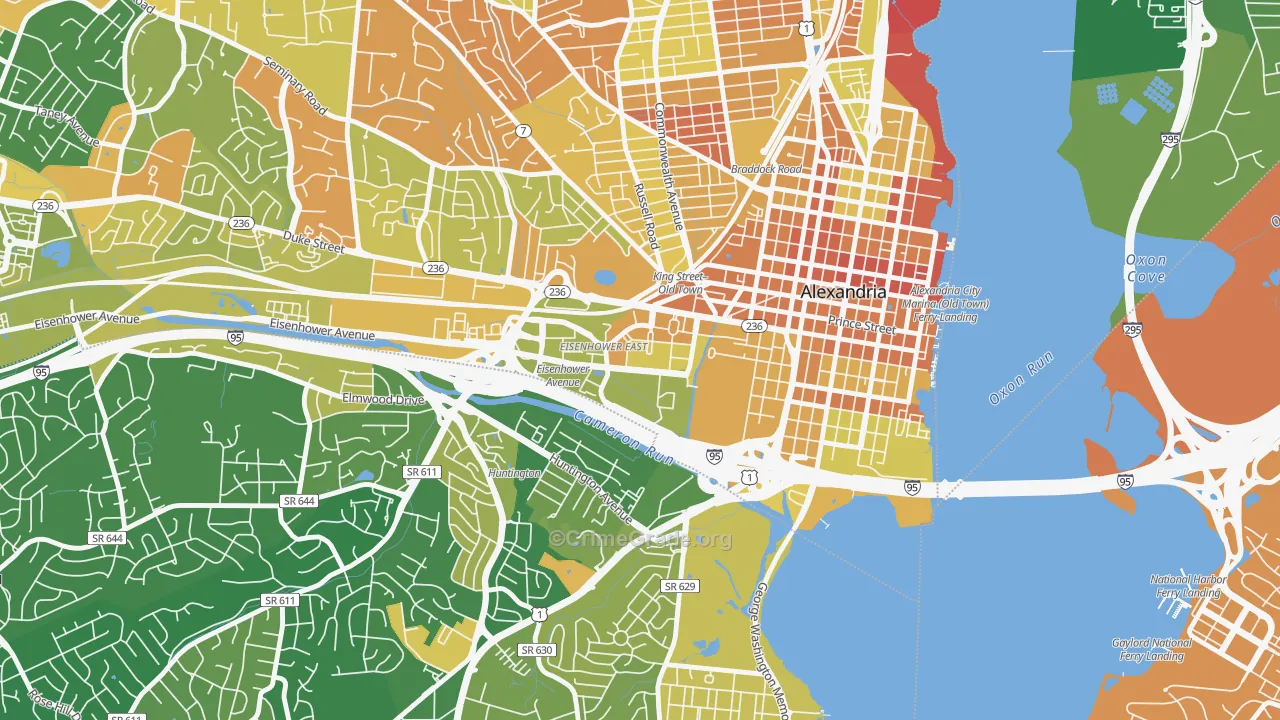 Eisenhower East, Alexandria, VA Map of Murder Rates