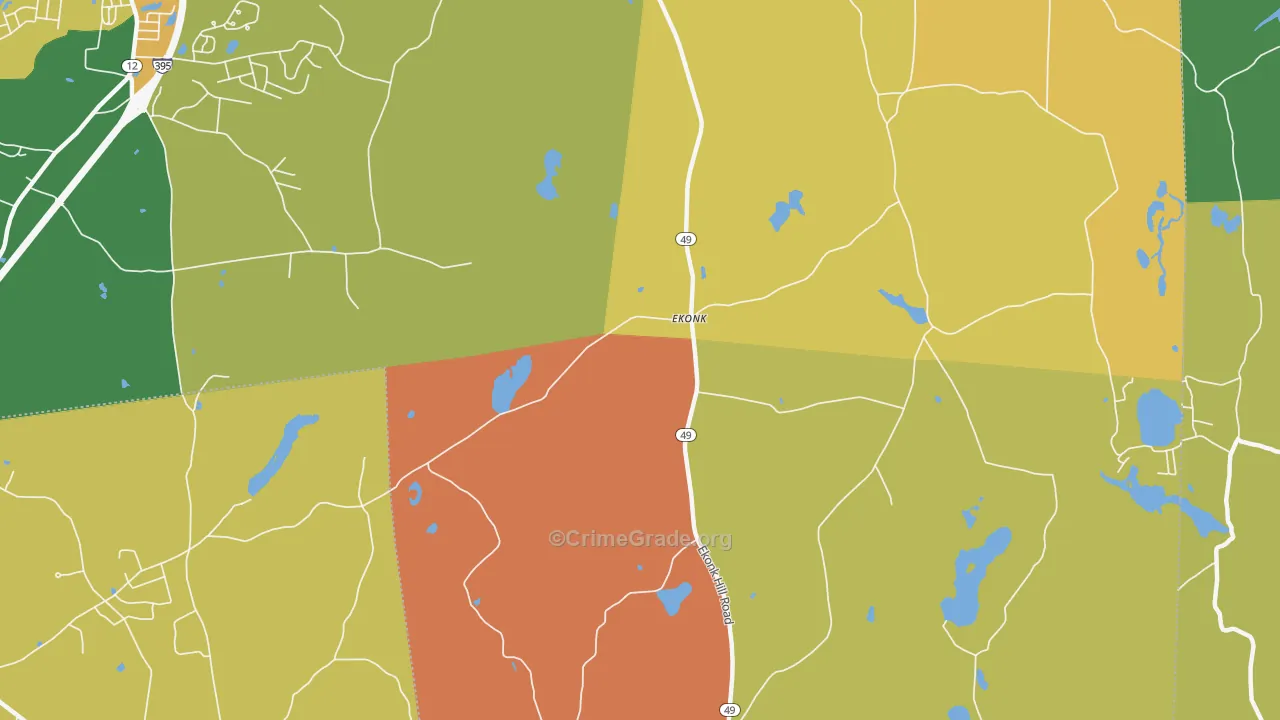Ekonk, CT Map of Murder Rates