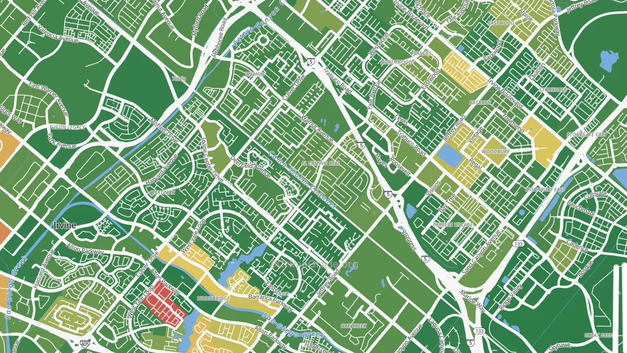 El Camino Real, Irvine, CA Map of Murder Rates