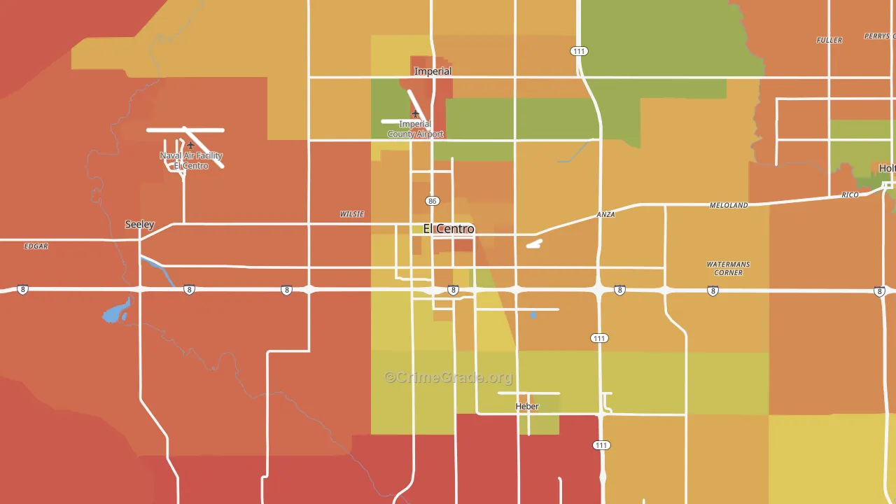 El Centro, CA Map of Murder Rates