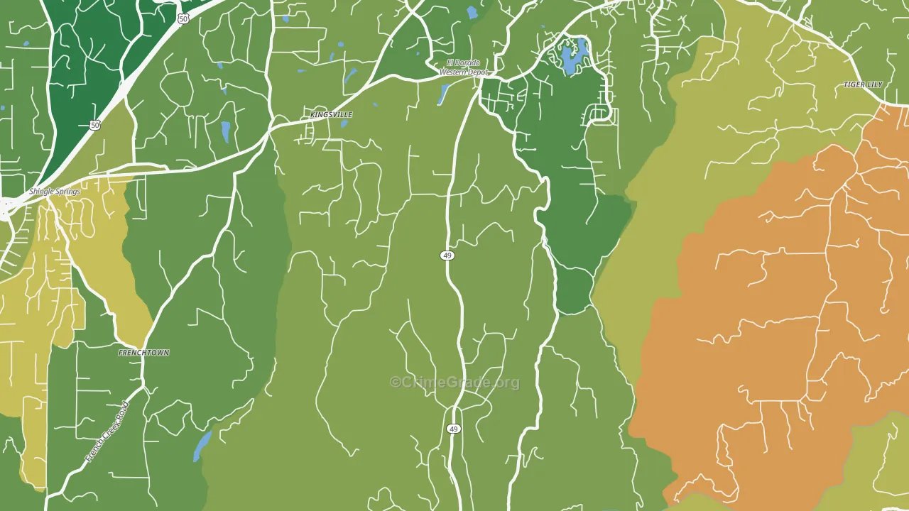 El Dorado, CA Map of Murder Rates