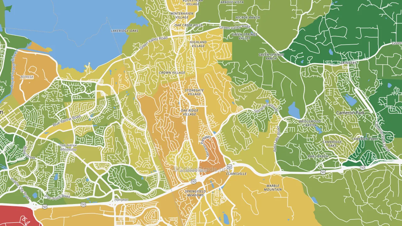 El Dorado Hills, CA Map of Murder Rates