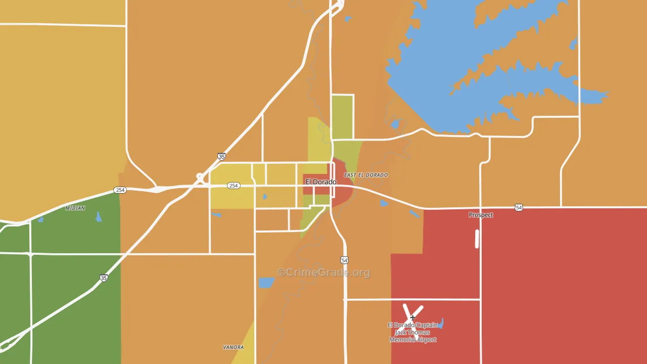 El Dorado, KS Map of Murder Rates