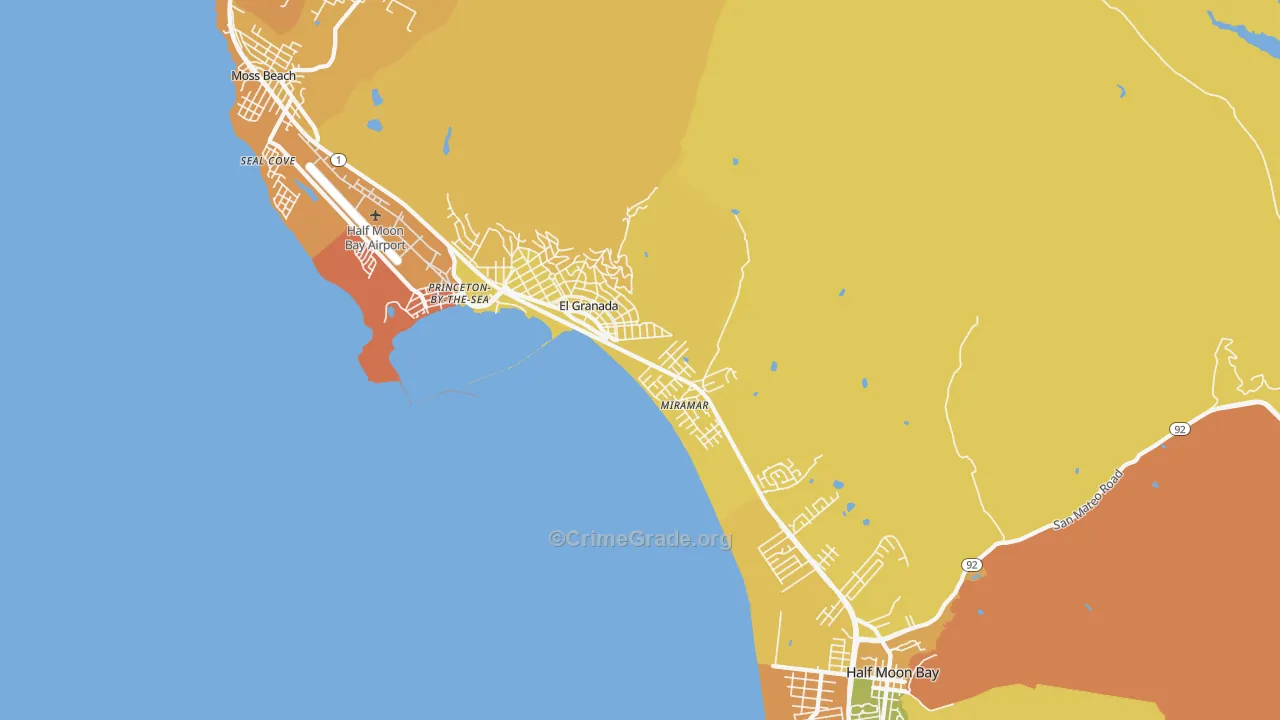 El Granada, CA Map of Murder Rates