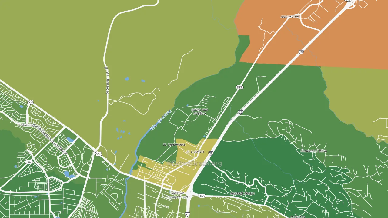 El Llanito, NM Map of Murder Rates