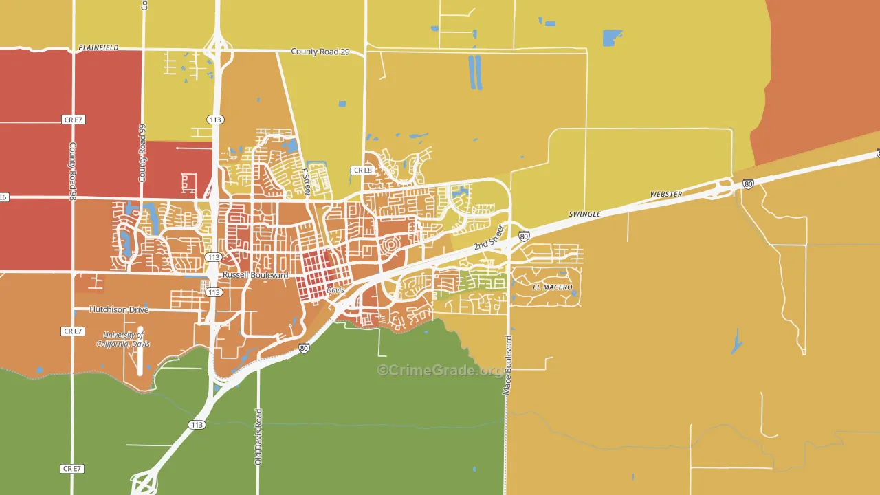 El Macero, CA Map of Murder Rates