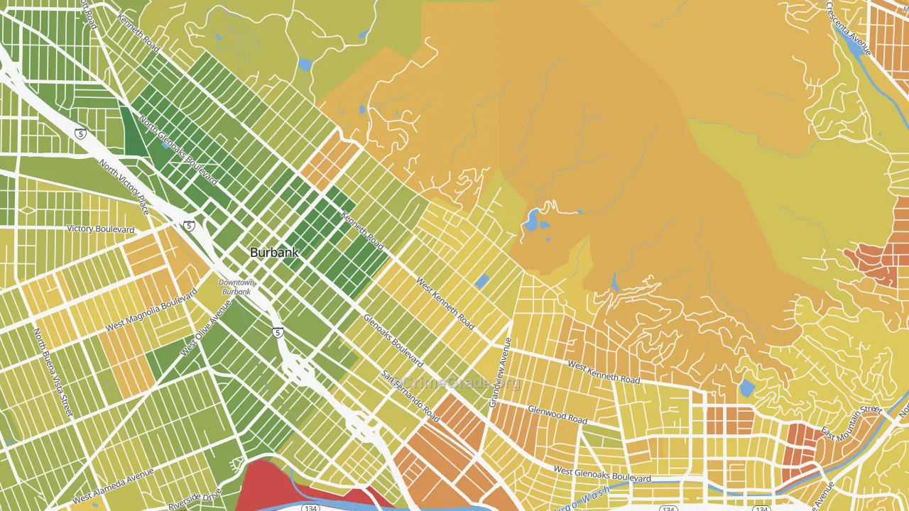El Miradero, Glendale, CA Map of Murder Rates