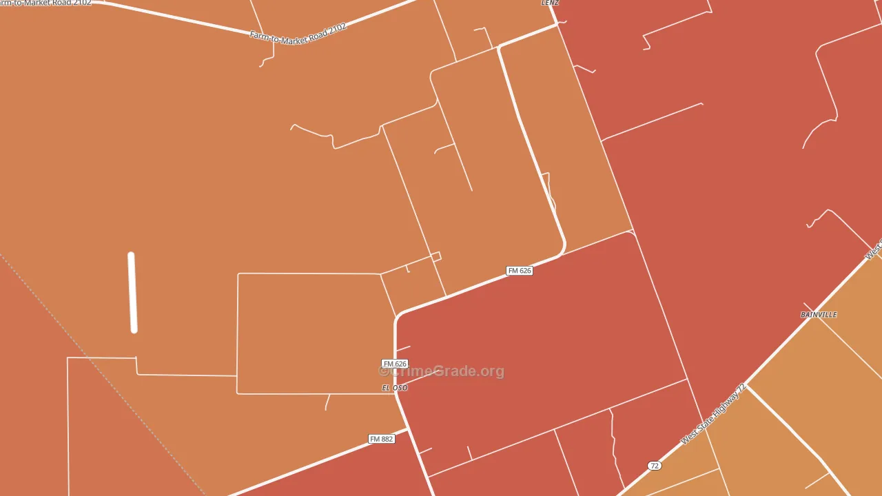 El Oso, TX Map of Murder Rates