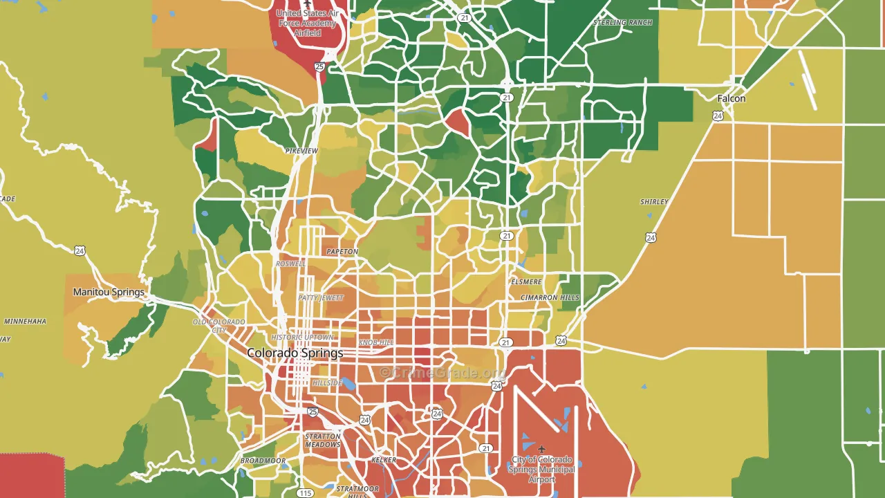 El Paso County, CO Map of Murder Rates