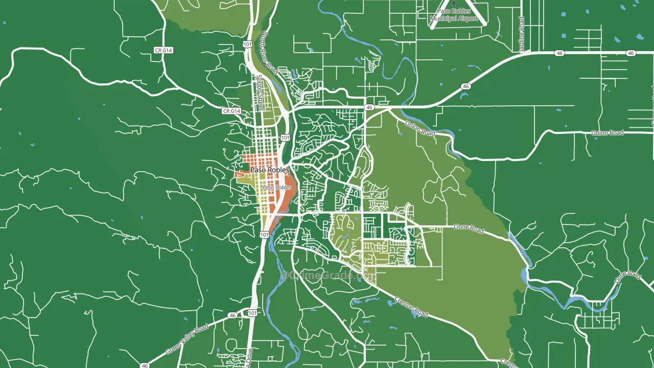 El Paso de Robles, CA Map of Murder Rates