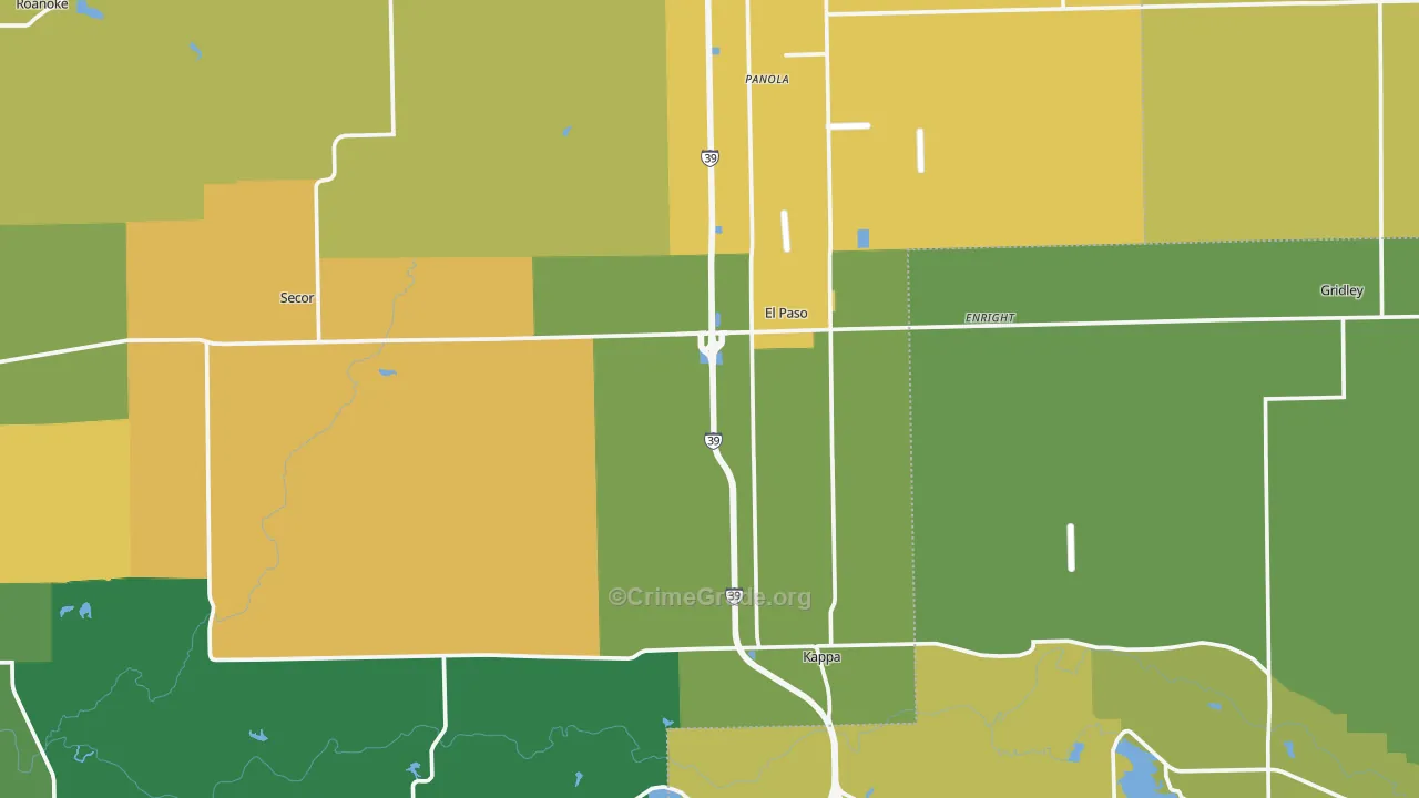 El Paso, IL Map of Murder Rates