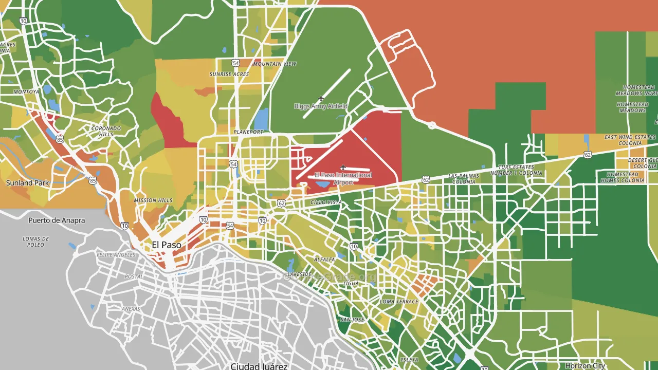 El Paso, TX Map of Murder Rates