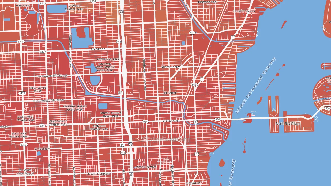 El Portal, FL Map of Murder Rates