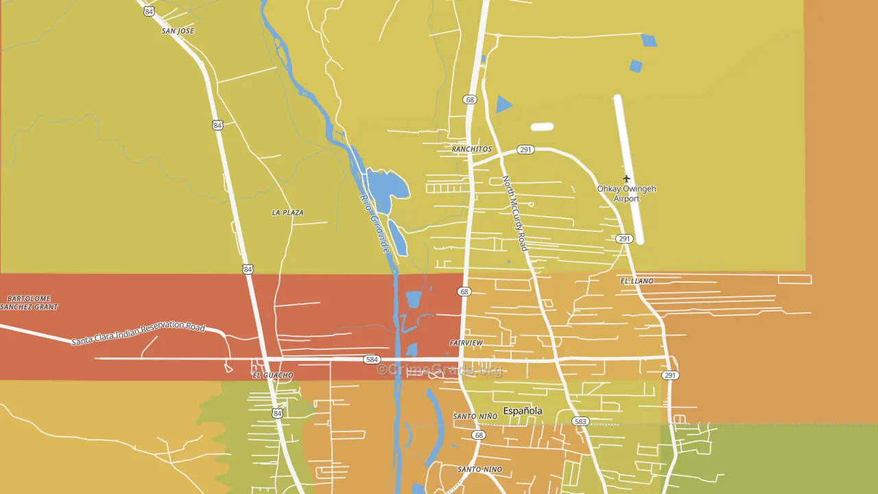El Rancho, NM Map of Murder Rates