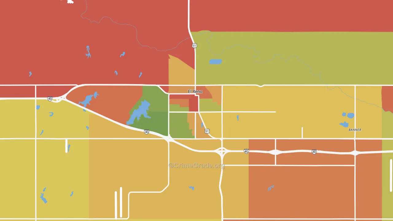 El Reno, OK Map of Murder Rates