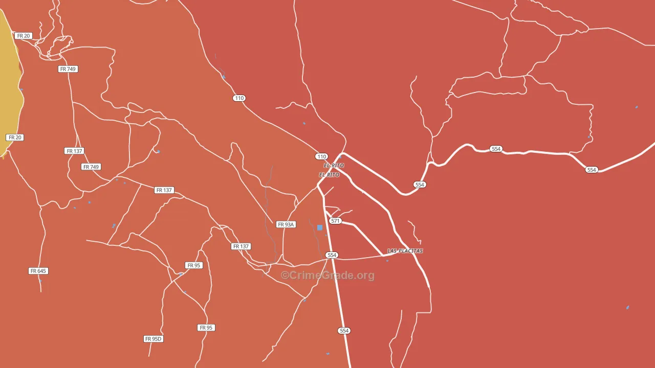 El Rito, NM Map of Murder Rates