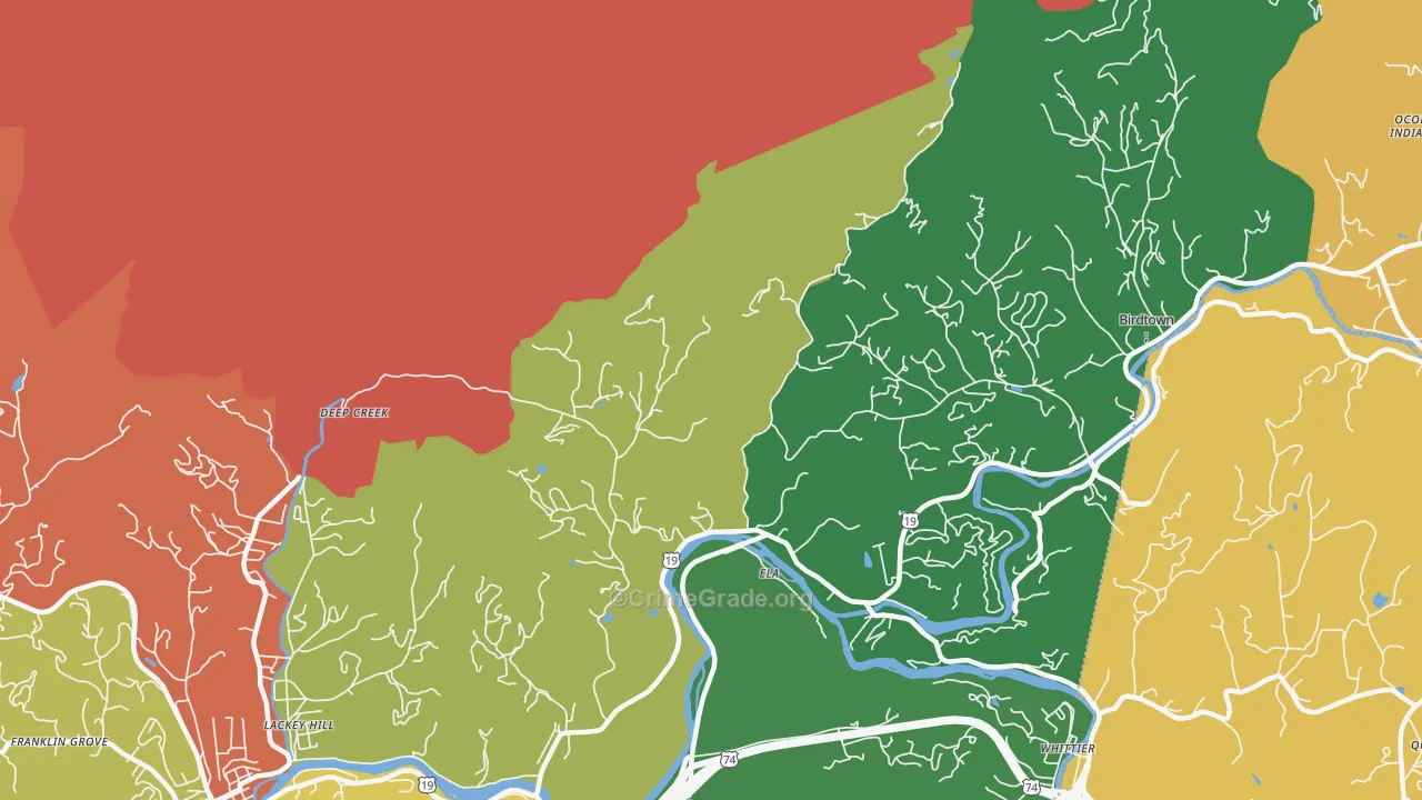 Ela, NC Map of Murder Rates