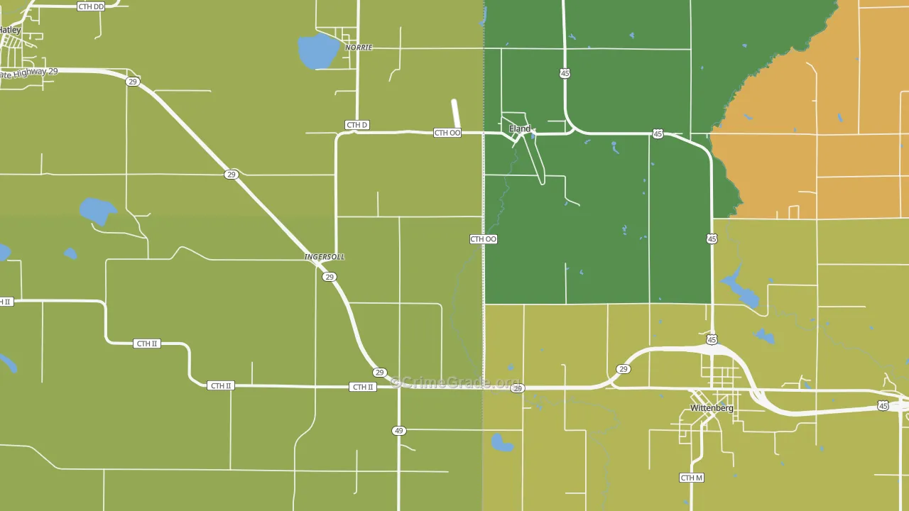 Eland, WI Map of Murder Rates