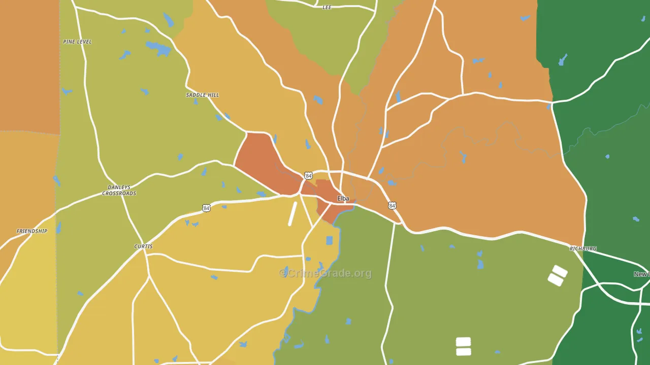 Elba, AL Map of Murder Rates