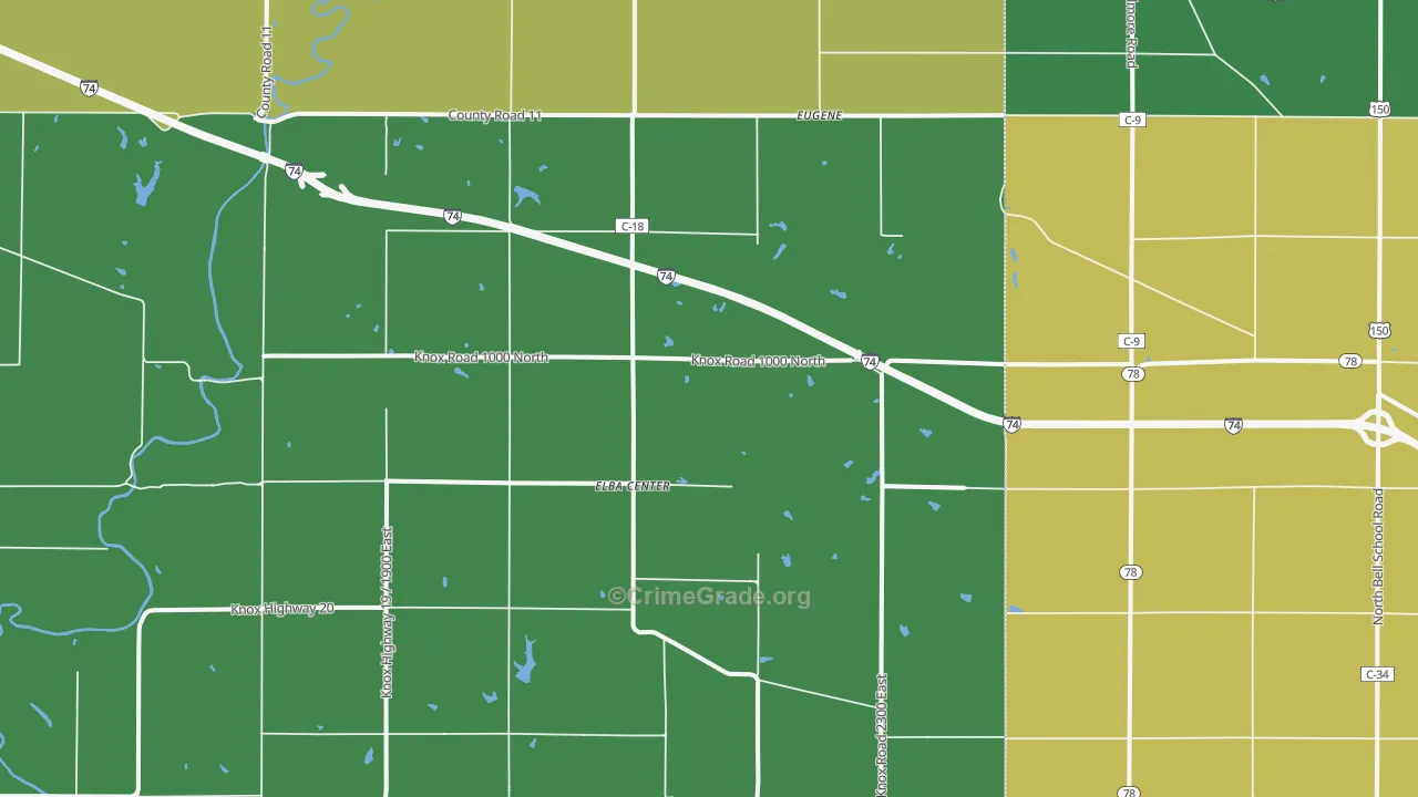 Elba Center, IL Map of Murder Rates