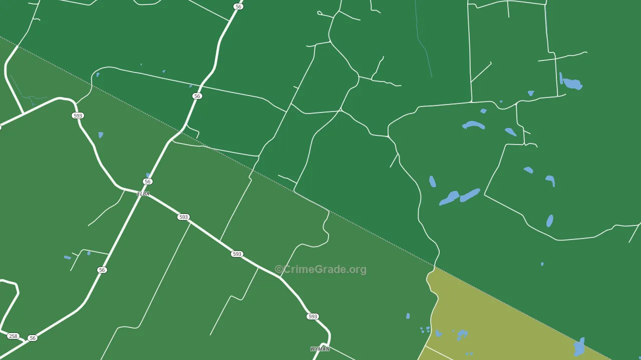 Elba, KY Map of Murder Rates