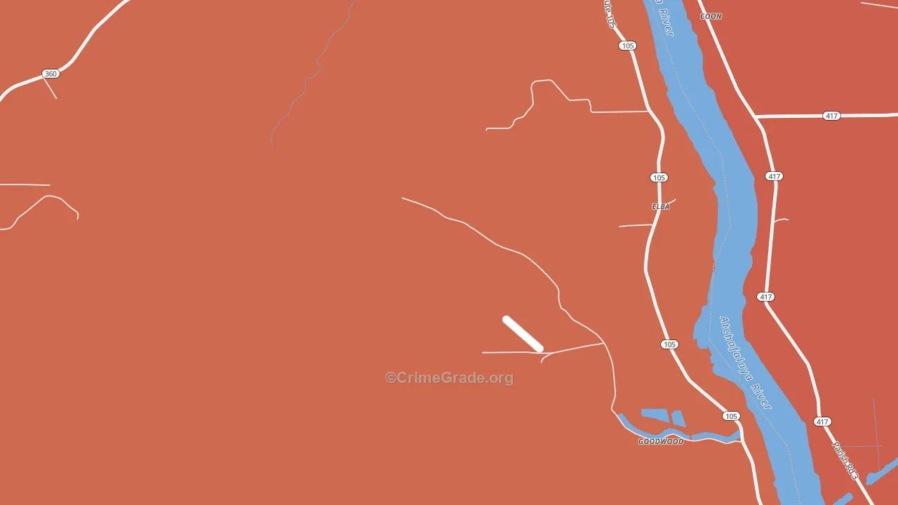 Elba, LA Map of Murder Rates