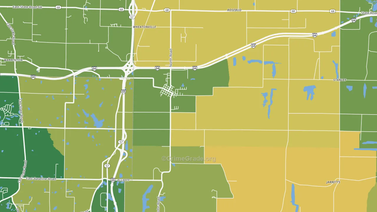 Elberfeld, IN Map of Murder Rates