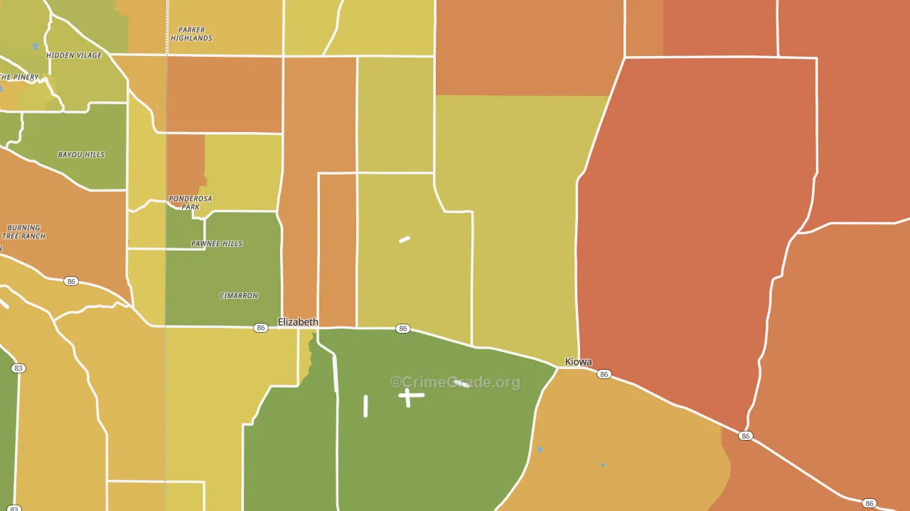 Elbert County, CO Map of Murder Rates