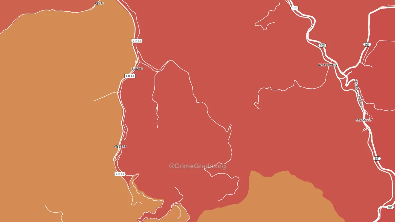 Elbert, WV Map of Murder Rates