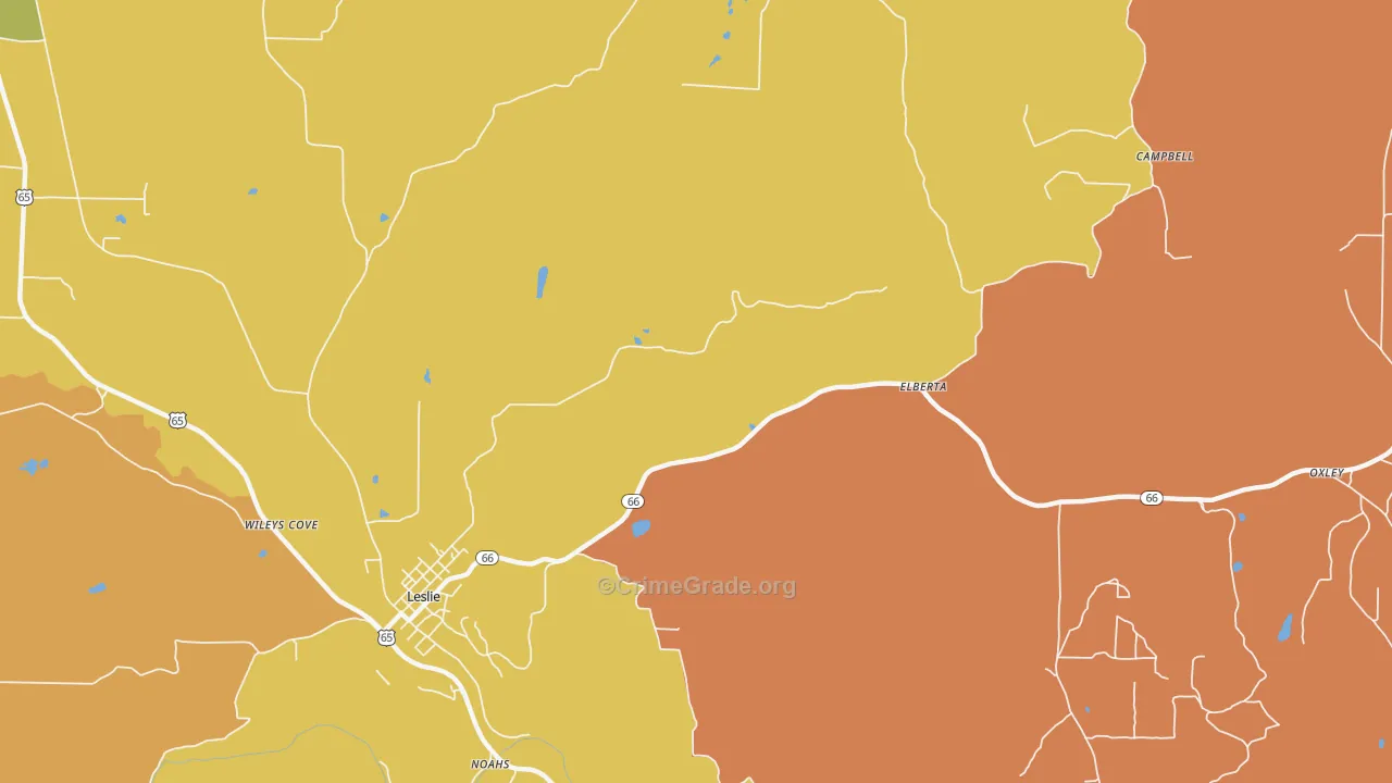 Elberta, AR Map of Murder Rates