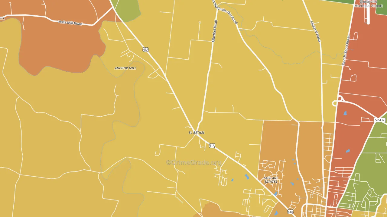 Elbethel, TN Map of Murder Rates
