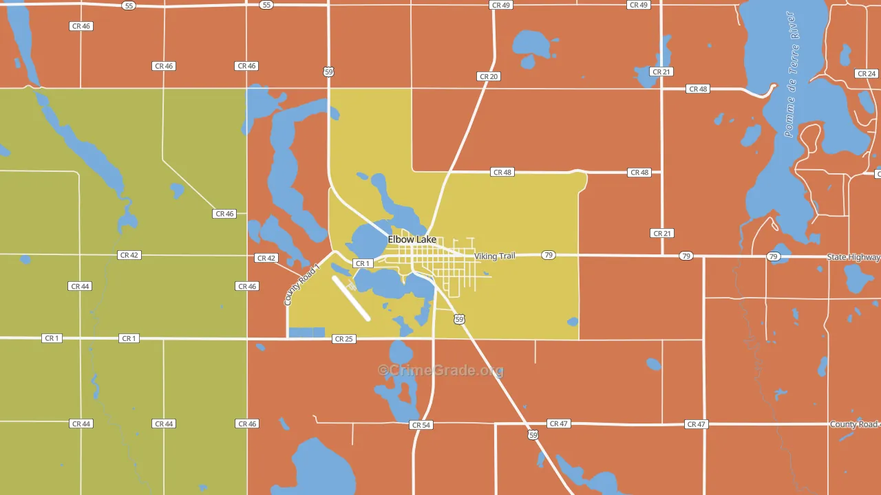 Elbow Lake, MN Map of Murder Rates