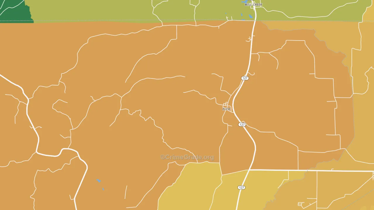 Elco, IL Map of Murder Rates