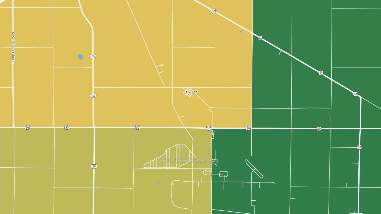 Eldena, IL Map of Murder Rates