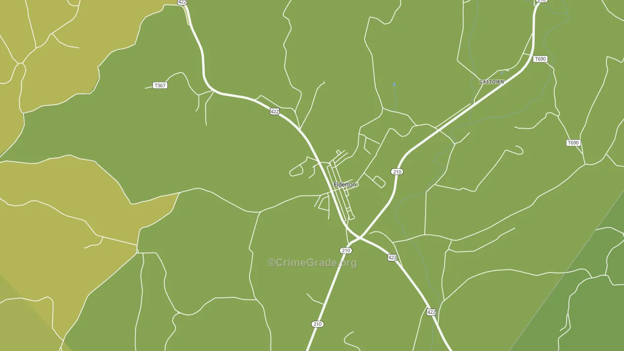 Elderton, PA Map of Murder Rates
