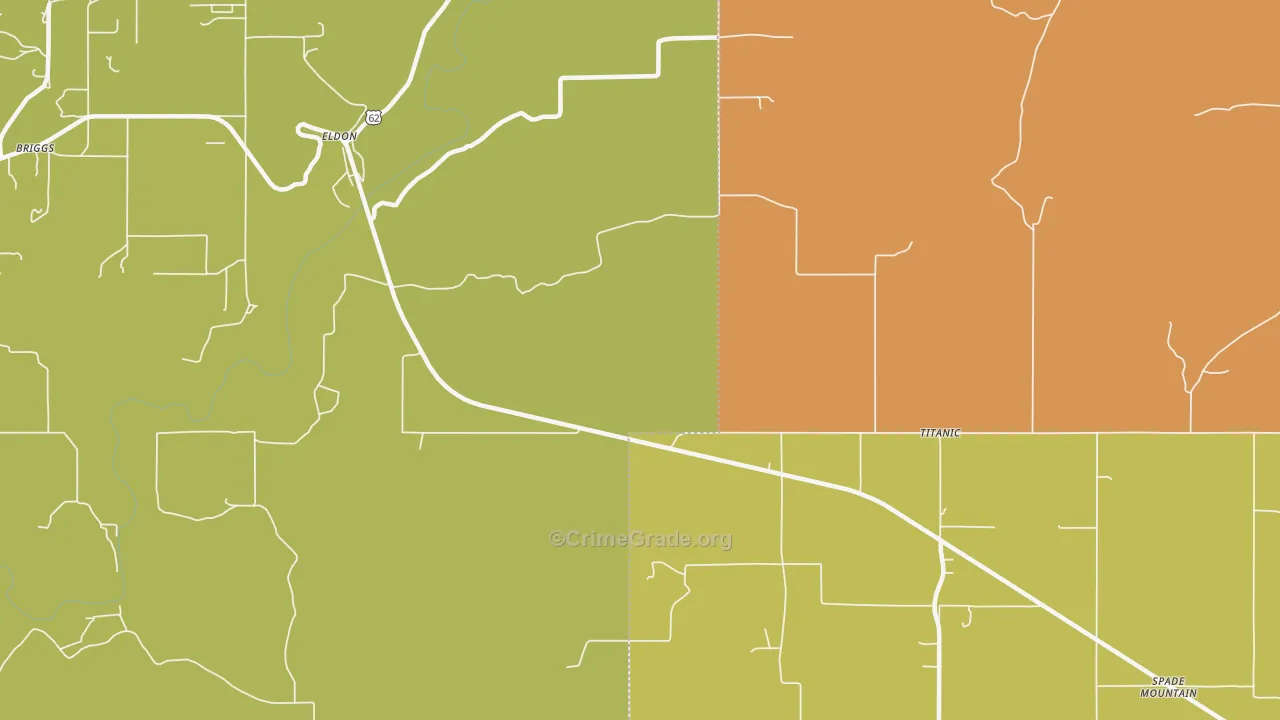 Eldon, OK Map of Murder Rates