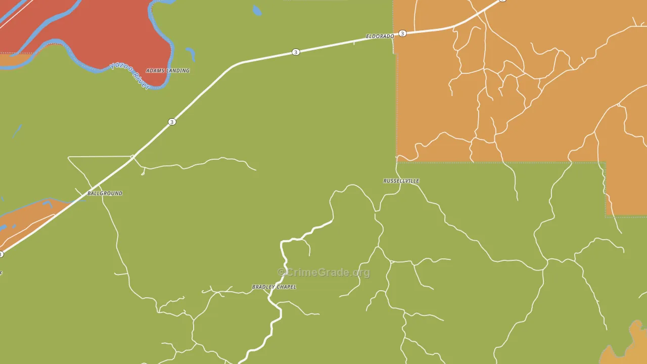 Eldorado, MS Map of Murder Rates