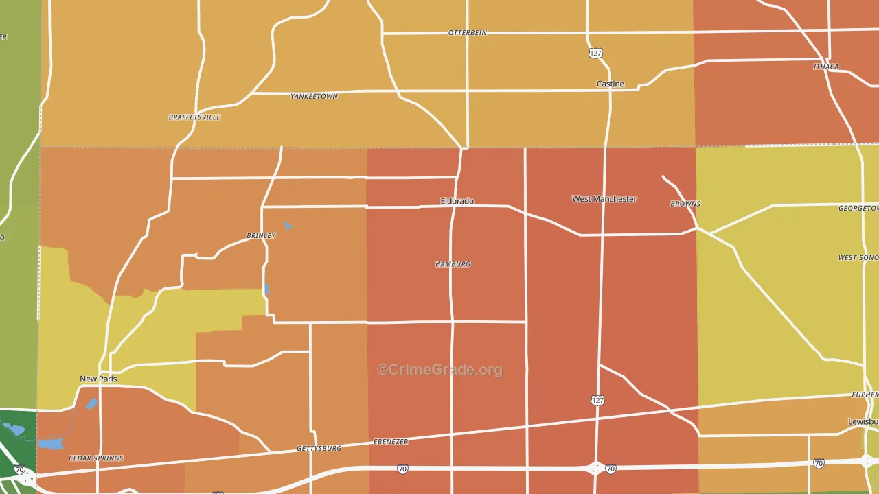 Eldorado, OH Map of Murder Rates