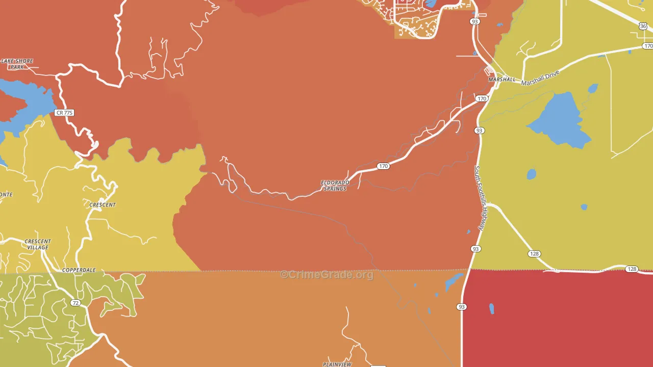 Eldorado Springs, CO Map of Murder Rates
