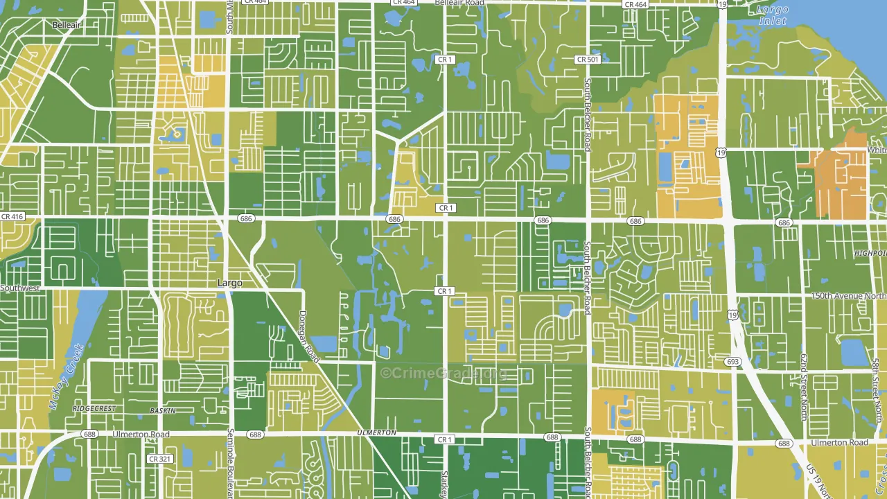 Eldorado Village, Largo, FL Map of Murder Rates