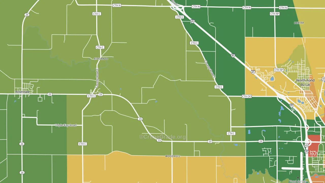 Eldorado, WI Map of Murder Rates