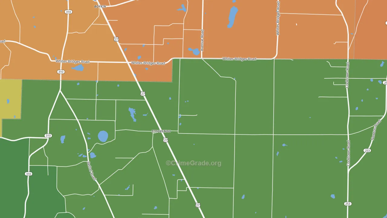 Eldorendo, GA Map of Murder Rates
