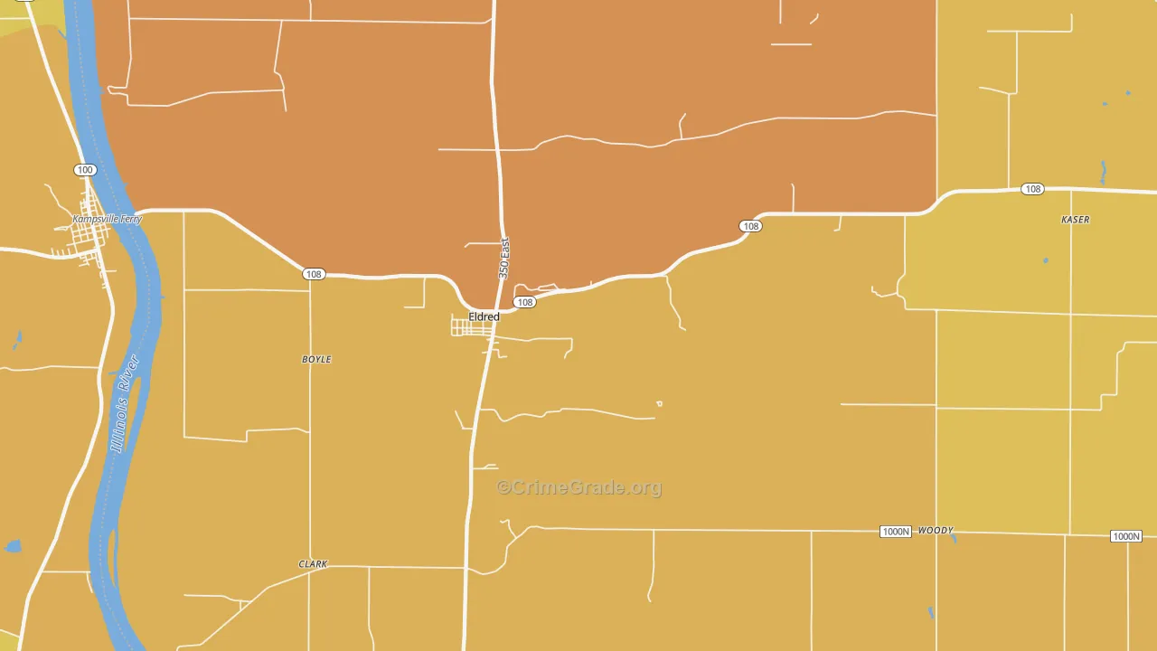 Eldred, IL Map of Murder Rates