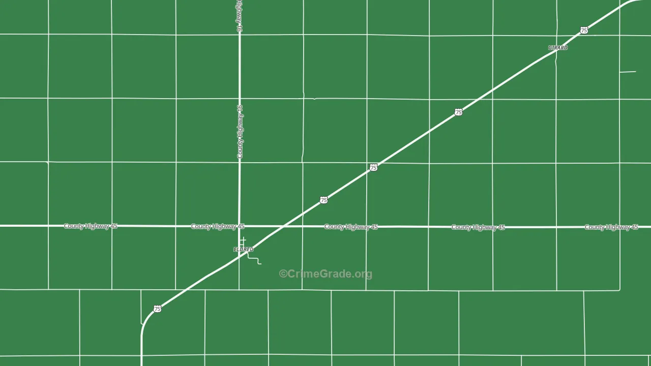 Eldred, MN Map of Murder Rates