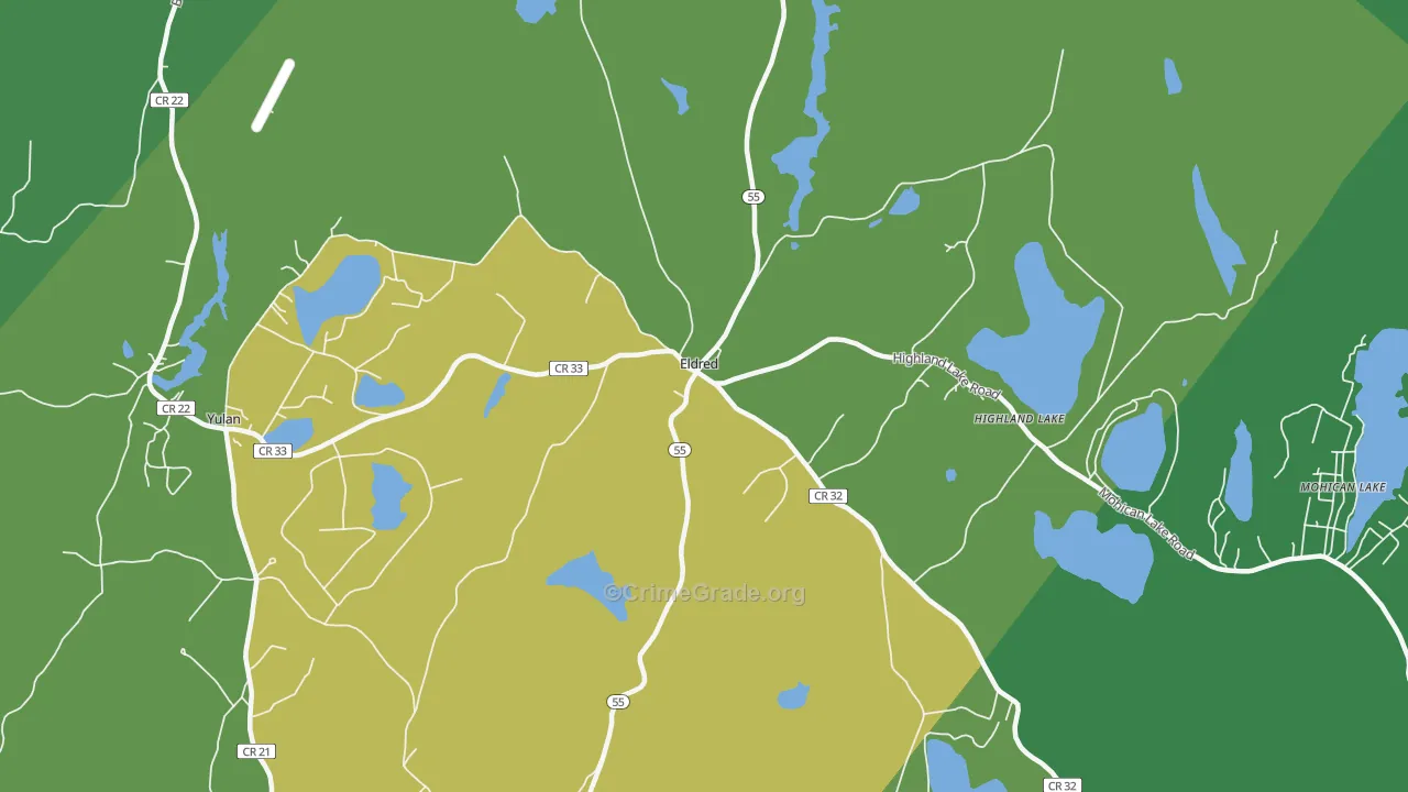 Eldred, NY Map of Murder Rates