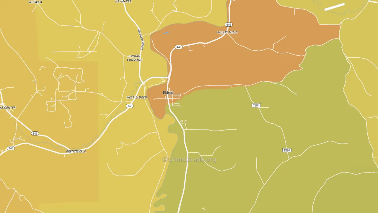 Eldred, PA Map of Murder Rates